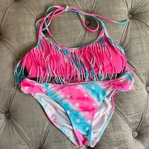 Victorias Secret PINK Bikini Set - pink white and blue stars